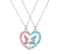 Visxcnu 2 Piezas Collares de la Amistad,collar mujer,joyería personalizada,Mariposa amor collar costura imán piedra collar aleación goteo aceite perforación buen amigo collar