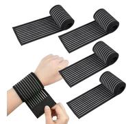 Visxcnu 2 Piezas Muñequera ancha sujeción, Deportivas, Tira compresión ajustable fit Hombre y Mujer para Levantar de Pesas, Gym, Flexiones, Tendinitis, Protección la Muñeca Antideslizante (Negro)