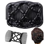 Visxcnu 2PCS Estirar Combs,Magic Hair Combs,Pinza de Pelo Elástica Doble Clips,Peinetas Elásticas de Pelo para Mujer Moda Mágica Peine para el Cabello Mágico,para Cabello Largo Corto y Rizado