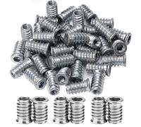 Visxcnu 30 PCS M5 Tuercas para Madera, Remaches de Tuerca, Insertos Tuerca M5, Tuercas de Rosca Hexagonal Aleación Zinc, InsercióN Roscadas de Acero al Carbono y Zinc,Insertos de Madera Surtidos.