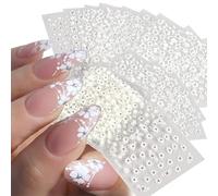 Visxcnu 30Pcs Primavera Flor Mariposa Pegatinas Para Uñas Hojas Autoadesiva Nail Art Stickers Decoración