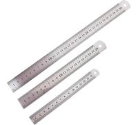 Visxcnu 3Pcs Regla Acero Inoxidable, Regla Metalica 15cm, 20cm, 30cm, Regla de Medición a Escala Doble, Regla de Precisión Métrica Imperial para Escuelas, Oficinas, Medir, ingeniería de Oficina