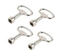Visxcnu 4 Piezas Plata Llave Utilidad Multifuncional,Llave Universal Para Cajas Agua Para Cajas Medidores Gas, Gabinetes, Llaves Puertas Correderas（13X8X8MM）