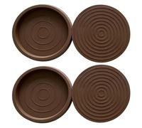 Visxcnu 4 Piezas Posavasos para Muebles 2,5 Pulgadas Redondo Goma Copas para Ruedas de Piano Antideslizante Almohadillas para Sofá Gabinetes Protección de Suelo Marrón