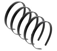 Visxcnu 6Pcs Diademas Lisas Plástico,con Dientes Diademas Delgadas Plástico DIY Unisex Cinta Pelo Antideslizante y Elástica, para Yoga Deportes al Aire Libre 10 mm Ancho Diademas Lisas Plástico（Negro）