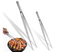 Visxcnu Juego de 2 Pinzas de Cocina Profesionales, Pinzas Finas de Acero Inoxidable para Reparar Comida, Mariscos Y Barbacoa(20cm+30cm)