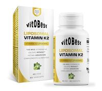 vit.O.Best VITOBEST | Liposomal Vitamin K2 | Contribuye a la coagulación Normal de la Sangre y al Mantenimiento de los Huesos | Vitamina K2 (MK-7) liposomal 100 mcg por cápsula | 60 VegeCaps