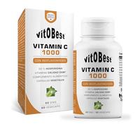 vit.O.Best VITOBEST | Vitaminas Vitamin C 1000 | Ayuda a la formación Normal de colágeno, a disminuir el cansancio y la Fatiga | Ayuda del Sistema inmunitario y nervioso | 60 VegeCaps