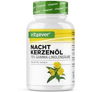 vit4ever Aceite de onagra - 180 Cápsulas - Alta dosis con 2000 mg por dosis diaria - Premium: 10% de ácido gamma-linolénico (GLA), con vitamina E natural y prensado en frío