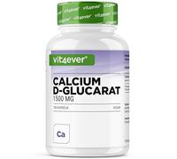vit4ever Calcio-D-Glucarato - 180 Cápsulas - 1500 mg por Dosis Diaria | 222 mg de Calcio (28% VRN) - Para 2 Meses - Sin Aditivos - Vegano