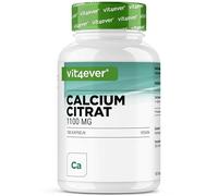 vit4ever Citrato de Calcio - 180 Cápsulas - Alta Dosificación con 1100 mg por Cápsula - Suministro para 2 Meses - Alta Biodisponibilidad - Calcio para Huesos, Dientes y Metabolismo Energético - Vegano