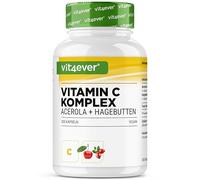 vit4ever Complex de Vitamina C Natural - 300 Cápsulas (Suministro para 5 Meses) - Extracto de Acerola y Extracto de Rosa Mosqueta con 400 mg Vitamina C por Porción diaria - Alta Dosificación - Vegano