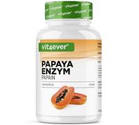 vit4ever Enzima de Papaya de Alta Dosis - 2100 mg de Papaína de Papaya - 12.600.000 U de Actividad Enzimática - 180 Cápsulas Veganas Gastrorresistentes - Sin Aditivos Innecesarios