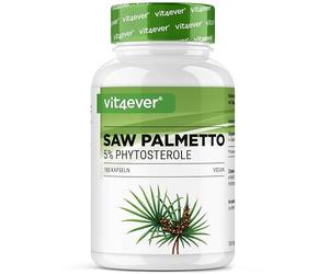 vit4ever Extracto de Saw Palmetto - 180 cápsulas con 500 mg de extracto de saw palmetto de alta dosificación - Premium: 5% de fitosteroles = 25 mg - Sin aditivos no deseados - Vegano
