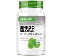 vit4ever Ginkgo Biloba 6000 mg - 365 Tabletas - Extracto Premium: con Flavonglucósidos + Ginkgólidos-Lactonas Terpénicas y libre de Ácido Ginkgólico - Alta dosis - Vegano