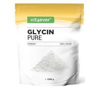 vit4ever Glicina Pura - 1000 g (1 kg) polvo puro sin aditivos - Con cuchara dosificadora - Aminoácido L-glicina óptimamente dosificado, naturalmente dulce - Vegano
