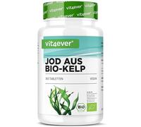 vit4ever Kelp Ecológico - 365 Comprimidos - 200 µg de Yodo - Para 12 Meses | De Yodo de Algas Pardas Ecológicas - Alta dosis - Sin aditivos innecesarios - Vegano