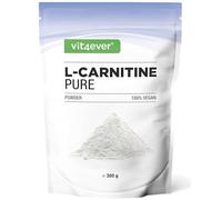 vit4ever L-Carnitina Pura - 300 g de Polvo - 100% L-Carnitina Tartrato | 3000 mg de L-Carnitina en Polvo - 100 Porciones - Sin Aditivos - Alta dosis - Vegano