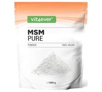 vit4ever MSM Pure en Polvo - 1000 g - 99,9% de Metilsulfonilmetano Puro | Factor de Malla 40-80 - Aprox. 400 Porciones - Sin Aditivos - Vegano