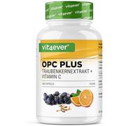 vit4ever OPC Extracto de Semilla de Uva + Vitamina C Natural - 365 Cápsulas | Contenido de OPC según HPLC - De Uvas - Para 12 Meses - Vegano