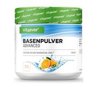 vit4ever Polvo Alcalino 360 g (72 Porciones) - Alta Dosis con Magnesio, Potasio, Calcio y Zinc en Forma de Citrato - Vegano, Sabor Naranja, Buena Solubilidad, Sin Azúcar ni Aditivos Innecesarios