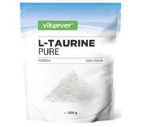 vit4ever Taurina en Polvo 1000 g - 2500 mg por Porción - Alta Pureza | 100 % L-Taurina Pura - 400 Porciones - Sabor Neutro - Vegano - Con Cuchara Medidora - Analizado en Laboratorio