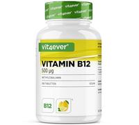 vit4ever Vitamina B12 Limón - 365 Comprimidos para Chupar en Formato Anual - Premium: 500 mcg de Metilcobalamina Activa + Vitamina C - Alta Dosificación - Vegano