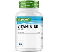 vit4ever Vitamina B5 (Ácido Pantoténico) - 500 mg - 365 Comprimidos - Suministro para 1 Año - Alta Dosis - Sin Aditivos no deseados - Vegano