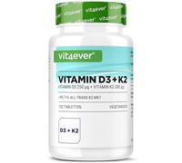 vit4ever Vitamina D3 10.000 UI + Vitamina K2 200 µg Deopt - 100 Comprimidos | Alta dosis - 99,7% All-Trans MK-7 - Vegetariano - Premium - Sin aditivos innecesarios