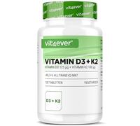 vit4ever Vitamina D3 5000 UI + Vitamina K2 100 µg Depot - 100 Comprimido | 99,7% All-Trans MK-7 - De Lanolina - Vegetariano - Alta Biodisponibilidad - Premium - Sin aditivos innecesarios