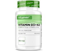 vit4ever Vitamina D3 5000 UI + Vitamina K2 100 µg Depot - 240 Comprimido | 99,7% All-Trans MK-7 - De Lanolina - Vegetariano - Alta Biodisponibilidad - Premium - Sin aditivos innecesarios