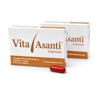 Vita Asanti Capsulas Tratamiento natural contra la alopecia anticaida del Cabello con 3 bloqueadores de DHT Biotina y Melatonina Pastillas anticaida y Vitaminas para el pelo Hombre y Mujer. (2 cajas)