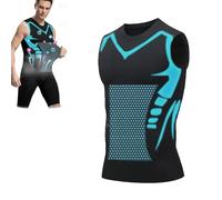 Vita-Boost - Camiseta de compresión, versión iónica sin mangas, chaleco corrector de postura de turmalina meniónica, camisas de compresión sin mangas para hombre, Negro, L