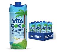 Vita Coco Agua de Coco Original, Pack de 6 x 1L, Con Electrolitos, Vitamina C, Potasio y Sin Gluten, 6x1000ml