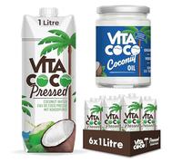 Vita Coco Paquete, Agua de Coco Prensada 6 x 1L + Aceite de Coco Prensado en Frío y Ecológico Virgen Extra 500 ml, Hidratante Natural con Electrolitos, Vitamina C, Potasio y Sin Gluten