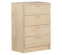 Vita Cómoda (L x An x Al: 36 x 65 x 96 cm, Natural, Número de cajones: 4 ud.)