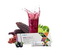 Vita XTRA T - Bebida Instantánea de Maíz Morado con Té Verde, Açaí, Cordyceps, Goji, Maca y Ginseng | Energía Natural y Antioxidantes | 1 Caja con 28 Sticks (140 g) | Sabor A Maíz Morado
