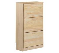 Vita Zapatero (L x An x Al: 25 x 64,8 x 114,8 cm, Natural, Número de compartimentos: 3 ud.)