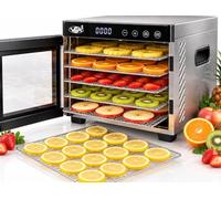 VITA5 Deshidratador de Alimentos 6 Bandejas Inox 650 W Temporizador | Prepara Cecina Chips de Manzana y Fruta Deshidratada con Control Preciso de Temperatura y Secado Uniforme