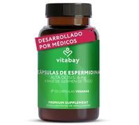 Vitabay Espermidina 6 mg alta dosis - 120 cápsulas veganas - germen trigo | extracto de germen de trigo 8:1 fermentado - 1 cápsula al día - 4 meses - analizado en Alemania - sin aditivos