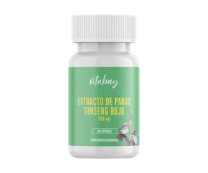 Vitabay Ginseng Rojo - 120 Cápsulas Veganas con 600 mg de Extracto de Panax Ginseng Coreano - Raíz de Ginseng Rojo Coreano - Elaborado y Probado en Laboratorio en Alemania