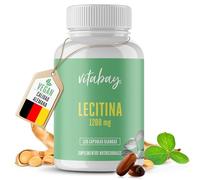 Vitabay Lecitina 1200 mg - 120 cápsulas blandas veganas - fosfatidilcolina de soja con vitamina E - sin gluten ni lactosa - sin OGM - analizado en laboratorio en Alemania - 4 meses