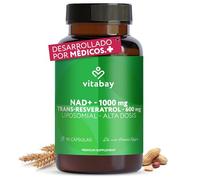 Vitabay NAD+ Liposomal 1000mg y Trans-Resveratrol 600mg - 90 Cápsulas Veganas de Alta Dosis, Probadas en Laboratorio - Suplemento Liposomal con Alta Biodisponibilidad y Fórmula Avanzada