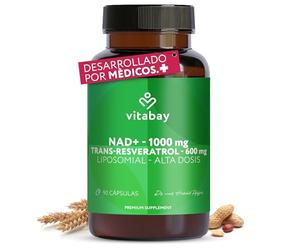Vitabay NAD+ Liposomal 1000mg y Trans-Resveratrol 600mg - 90 Cápsulas Veganas de Alta Dosis, Probadas en Laboratorio - Suplemento Liposomal con Alta Biodisponibilidad y Fórmula Avanzada