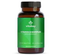 Vitabay Vitamina B12 Complejo B 180 Comprimidos Veganos de Vitamina B Complex - Alta Dosis con 8 Vitaminas Bioactivas - Tomar 1 Comprimido diario de Vitaminas Complejo B Completo - Acido Folico B12 B1