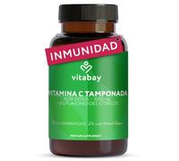Vitabay Vitamina C 1000 mg Tamponada + Bioflavonoides - 250 comprimidos | pH neutro, suave para el estómago - 1 al día - fermentación vegetal - vegana - analizado en Alemania - 8 meses