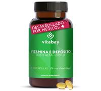 Vitabay Vitamina E 600 UI Depot - 200 cápsulas blandas veganas - alta dosis