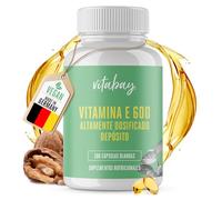 Vitabay Vitamina E 600 UI Depot alta dosificación - 100 cápsulas veganas y probadas en Laboratorio - con Tocoferol y Tocotrienol - La vitamina E contribuye a proteger las células del estrés oxidativo