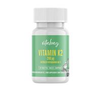 Vitabay Vitamina K2 120 comprimidos de Vitamina K2 vegana 200 mcg con All-Trans Menaquinone MK7 natural en dosis alta - Tomar 1 comprimido de Vitamina K2 MK7 al día con agua - Vitabay K2 MK7