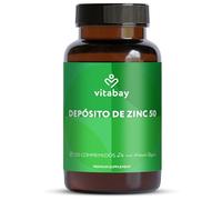 Vitabay Zinc 50 mg alta dosificación - 250 comprimidos veganos partibles - Gluconato de zinc para inmunidad, piel, cabello & uñas - analizado en Alemania - suministro 16 meses